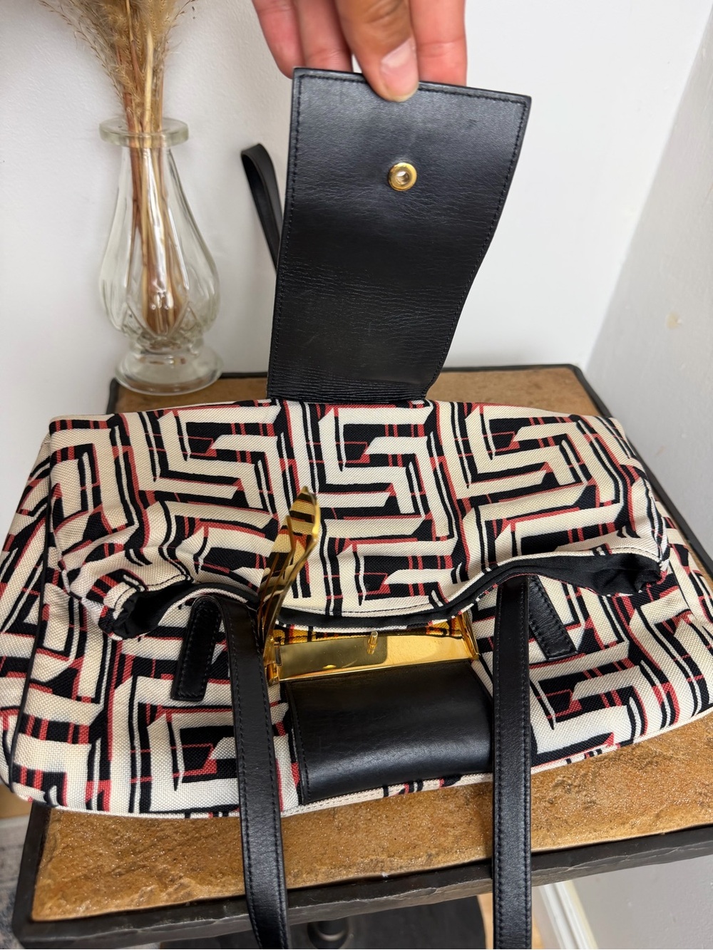 Vintage Gianni Versace Archive Geometric Jacquard Shoulder Bag - Picture 13 of 15